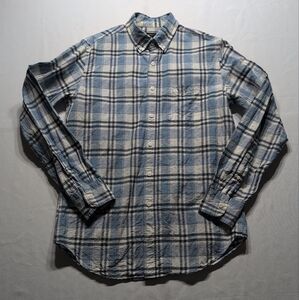 J. Crew Blue and White Casual Button Down Shirt